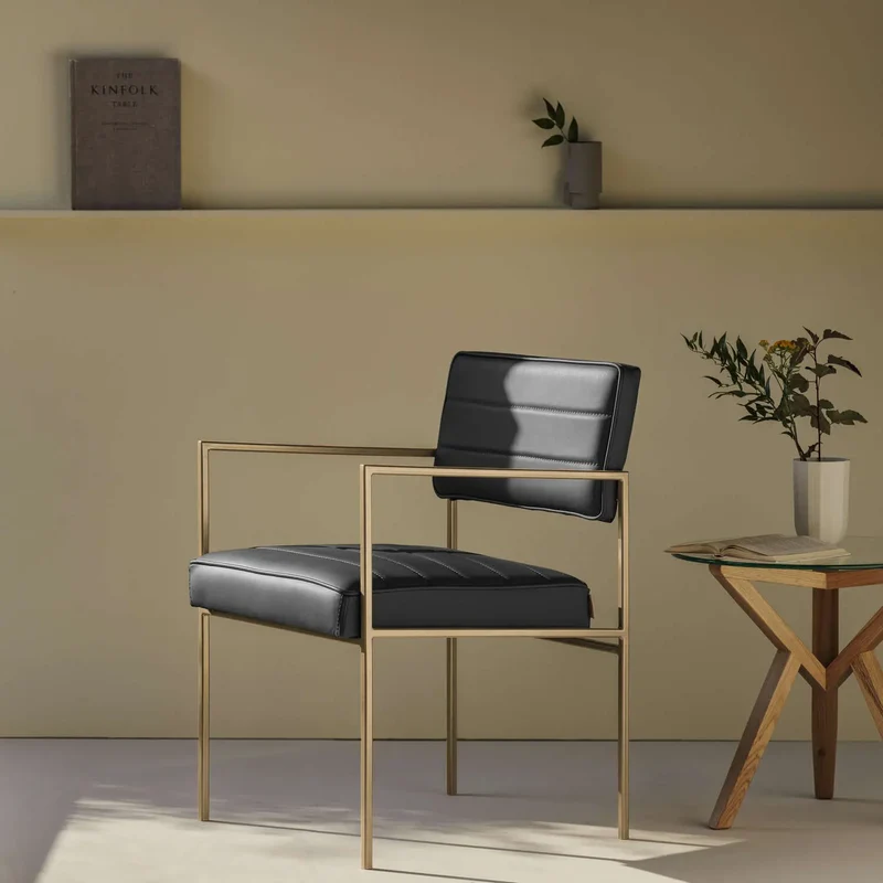 Cube Stuhl 55 mit Armlehnen - Leder Premium