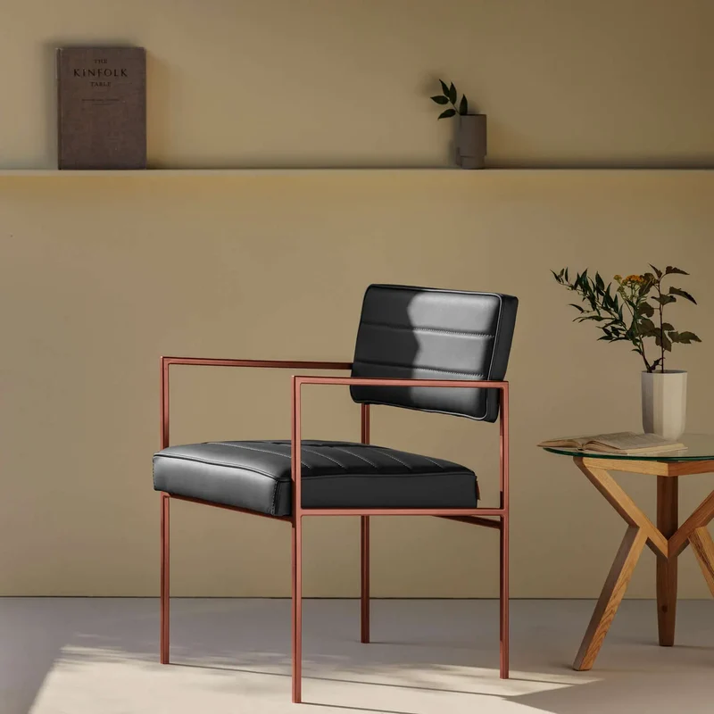 Cube Stuhl 55 mit Armlehnen - Leder Premium