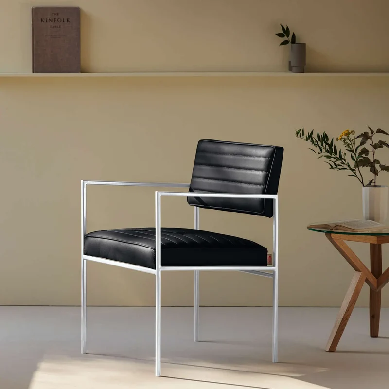 Cube Stuhl 55 mit Armlehnen - Leder