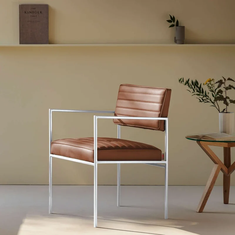 Cube Stuhl 55 mit Armlehnen - Leder