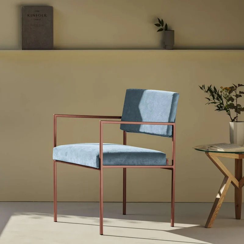 Cube Stuhl 55 mit Armlehnen - Velvet Line