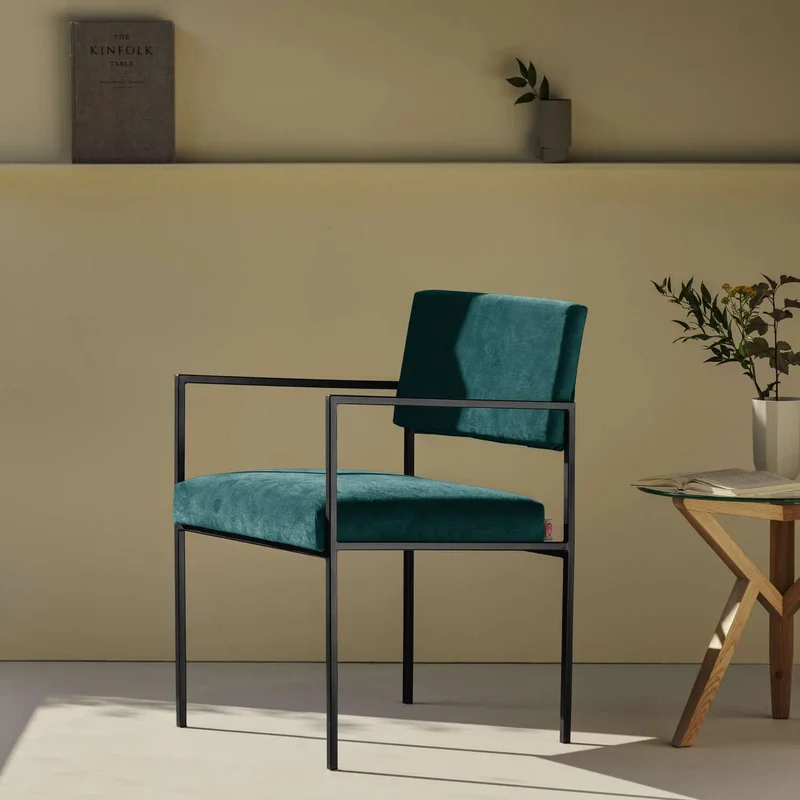 Cube Stuhl 55 mit Armlehnen - Velvet Line