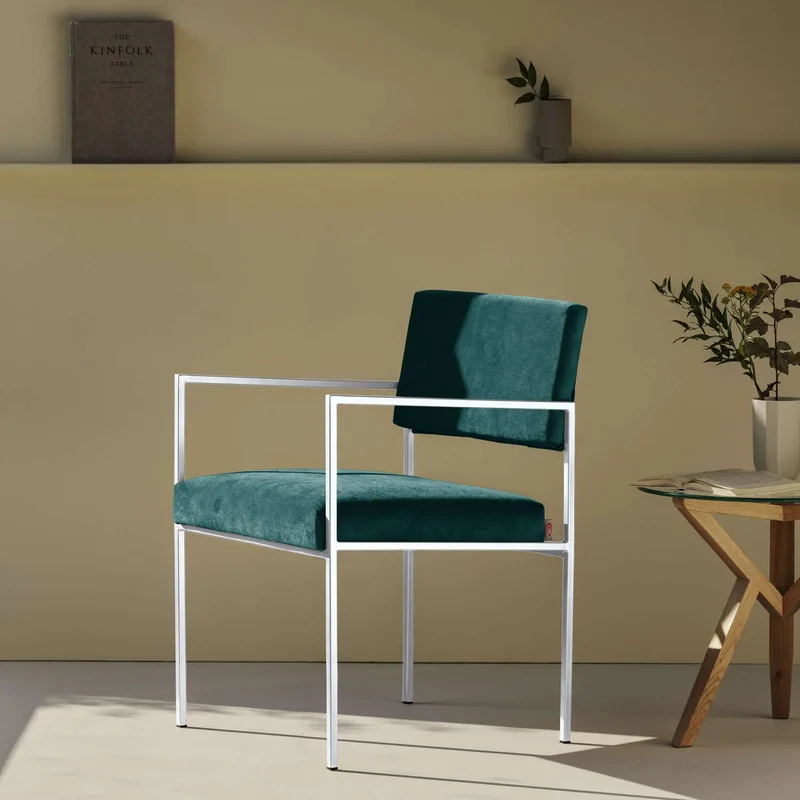 Cube Stuhl 55 mit Armlehnen - Velvet Line