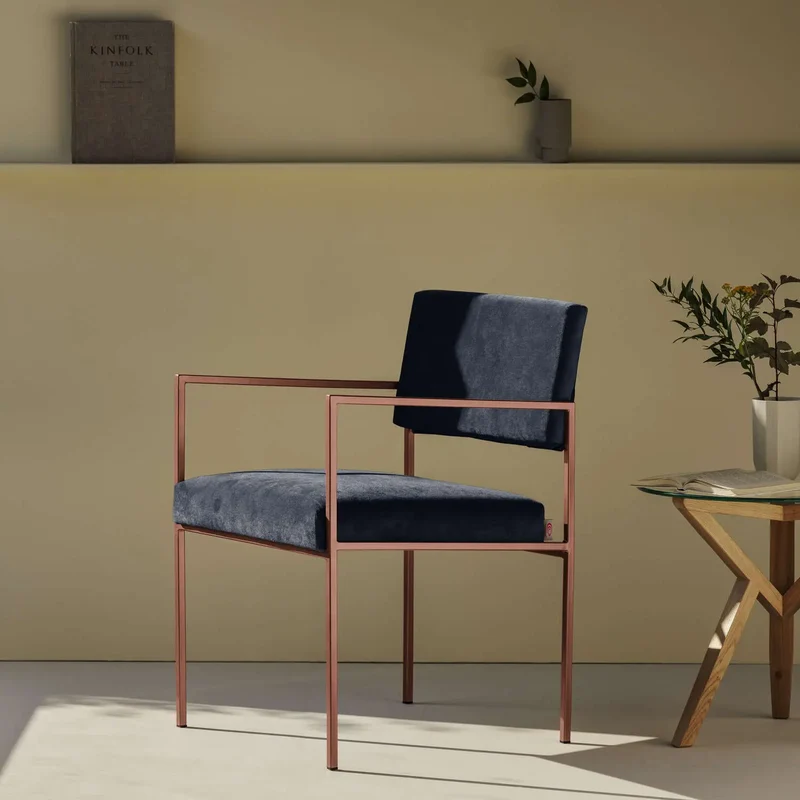 Cube Stuhl 55 mit Armlehnen - Velvet Line