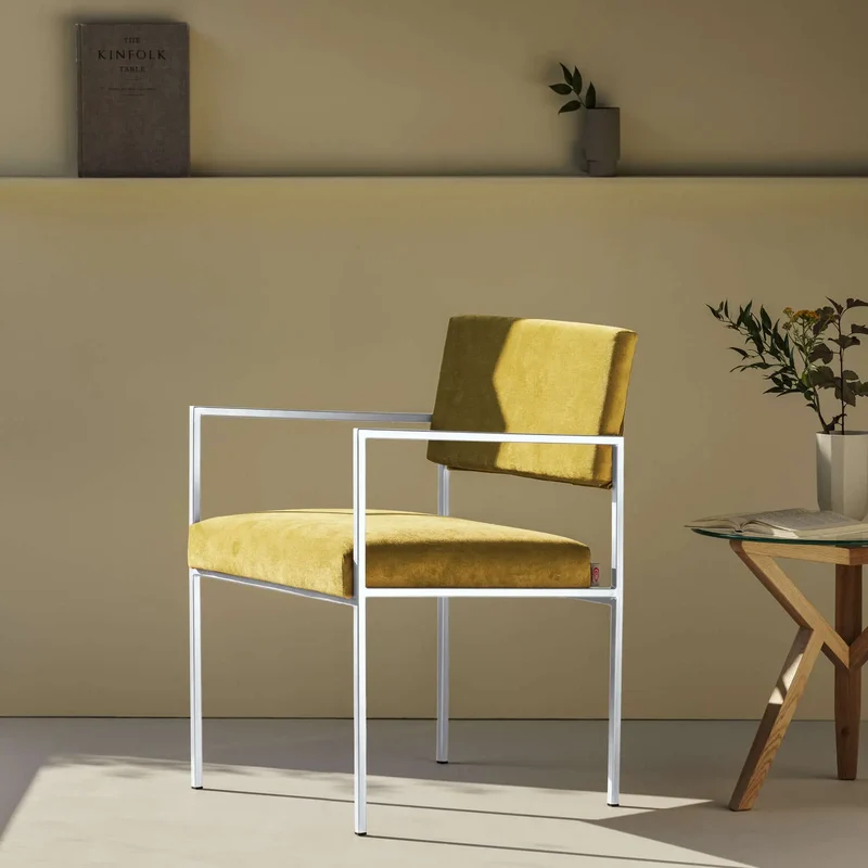 Cube Stuhl 55 mit Armlehnen - Velvet Line