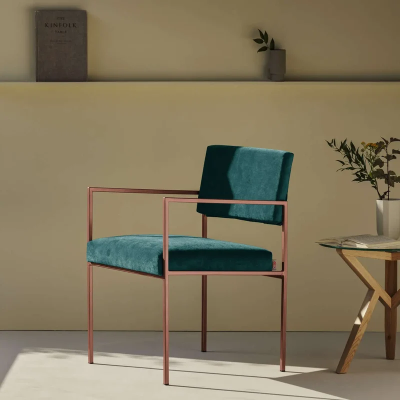 Cube Stuhl 55 mit Armlehnen - Velvet Line