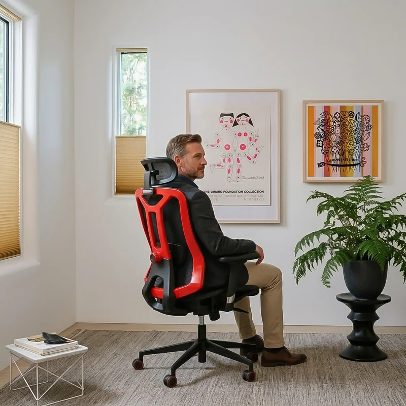 Ergonomic Mesh Office Chair, High Back Desk Chair with 3D Armrests, 3D Lumbar Support & Adjustable Headrest, Home Office Chair with Tilt Function, Swivel Computer Chair
