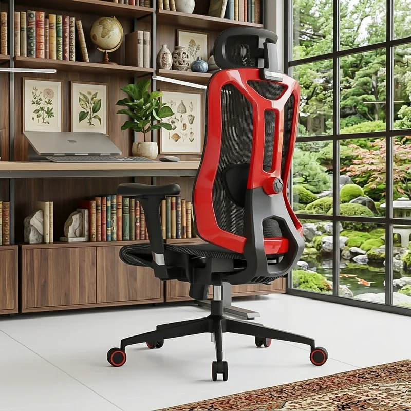 Ergonomic Mesh Office Chair, High Back Desk Chair with 3D Armrests, 3D Lumbar Support & Adjustable Headrest, Home Office Chair with Tilt Function, Swivel Computer Chair