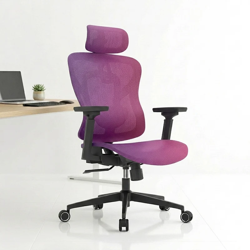 Logicfox Ergonomic Office Chair for Long Hours,High Back Mesh Chair with Adaptive Thoracic & Lumbar Support,3D Adjustable Armrests and Headrest,Designed for 8–10 Hour Workdays