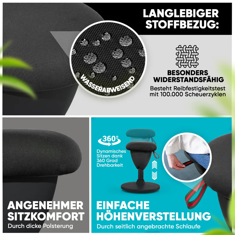 Ergonomischer Bürohocker Testsieger für aktives Sitzen – höhenverstellbar & dynamisch