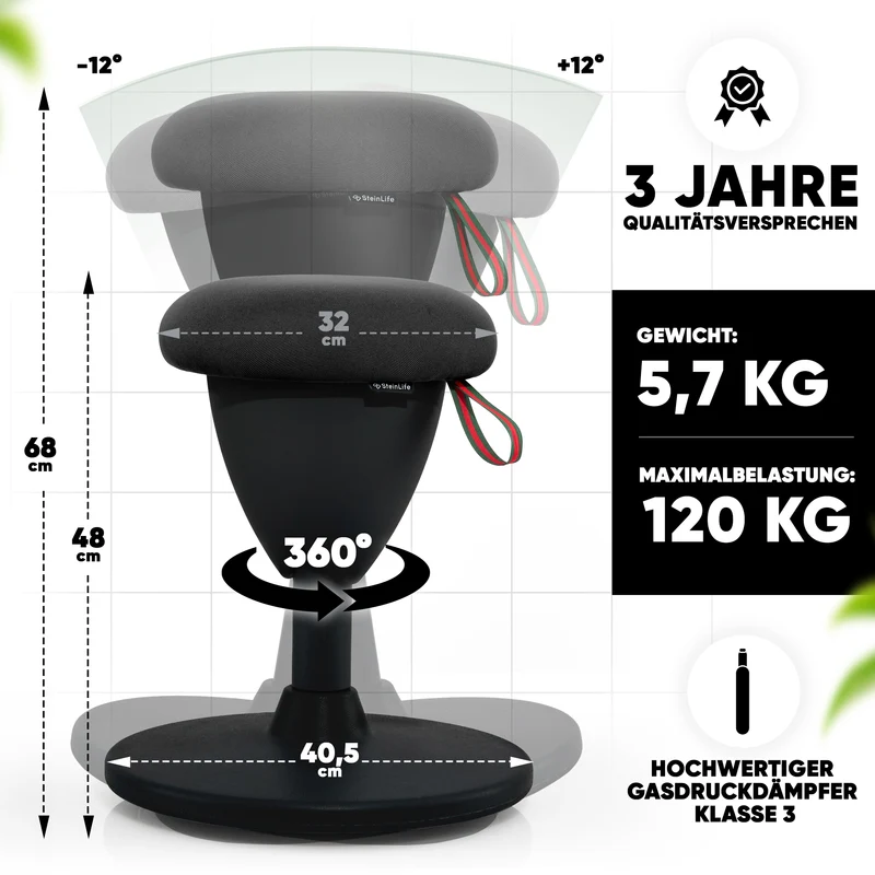 Ergonomischer Bürohocker Testsieger für aktives Sitzen – höhenverstellbar & dynamisch