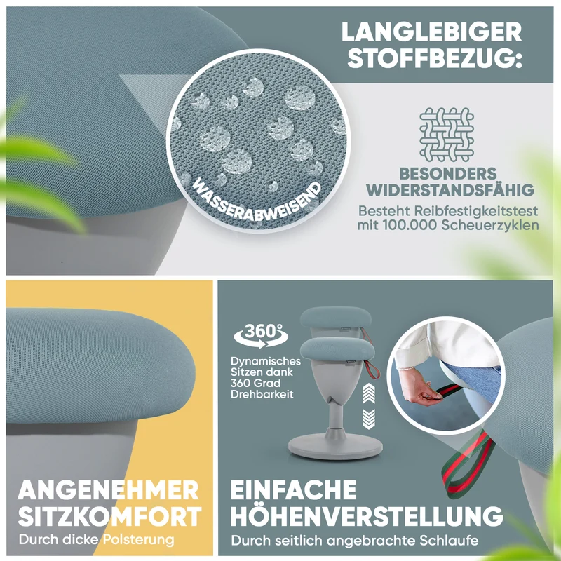 Ergonomischer Bürohocker Testsieger für aktives Sitzen – höhenverstellbar & dynamisch