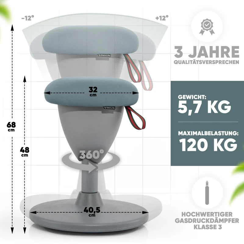 Ergonomischer Bürohocker Testsieger für aktives Sitzen – höhenverstellbar & dynamisch