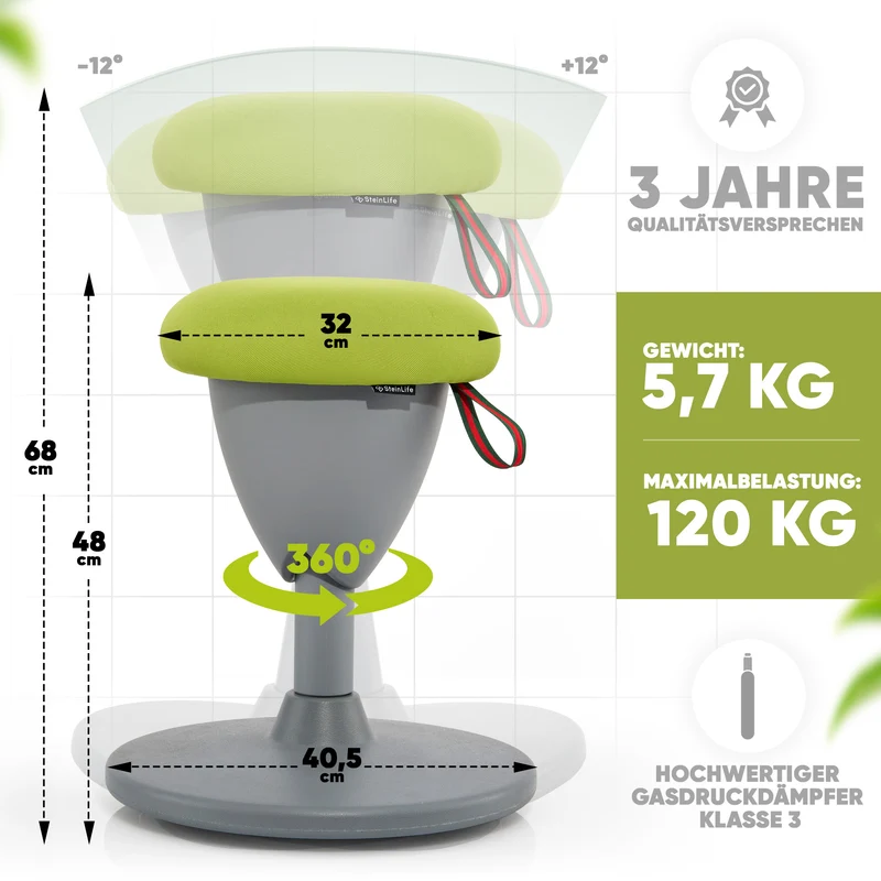 Ergonomischer Bürohocker Testsieger für aktives Sitzen – höhenverstellbar & dynamisch