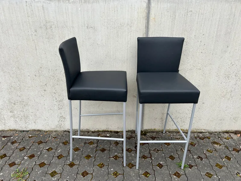 Barhocker Leder Schwarz
