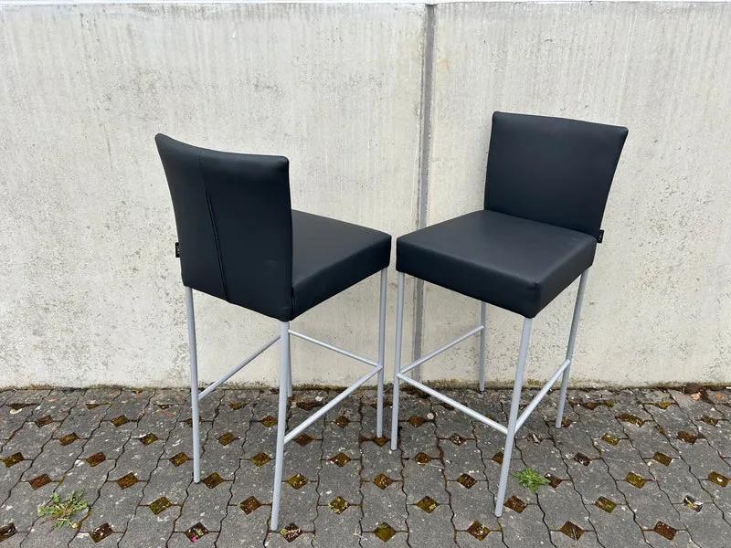 Barhocker Leder Schwarz
