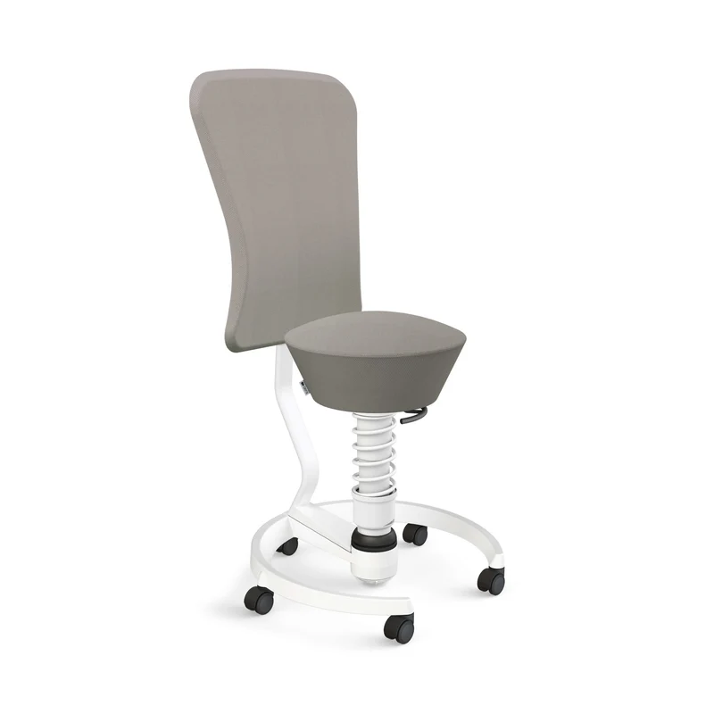 Aeris Swopper with Backrest: Castors, White