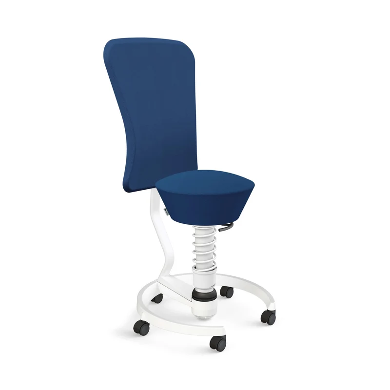 Aeris Swopper with Backrest: Castors, White