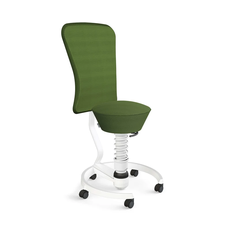 Aeris Swopper with Backrest: Castors, White