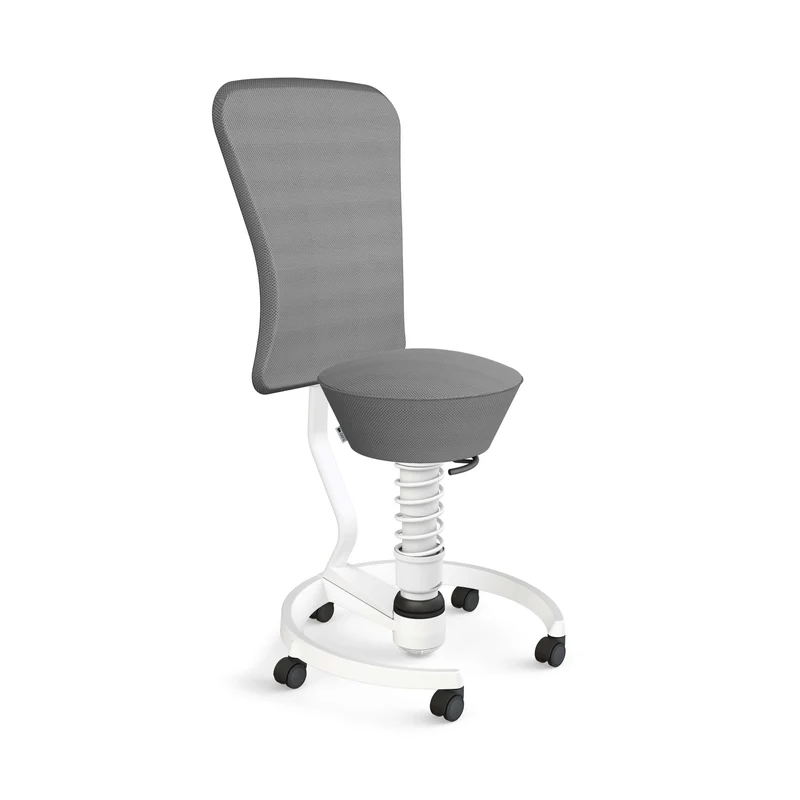 Aeris Swopper with Backrest: Castors, White