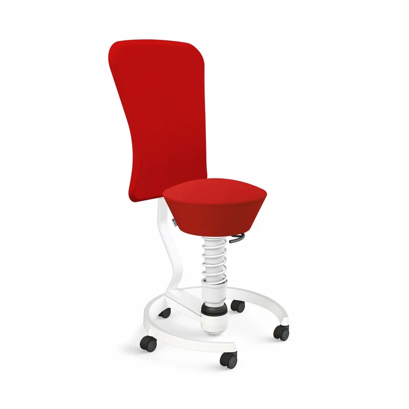 Aeris Swopper with Backrest: Castors, White