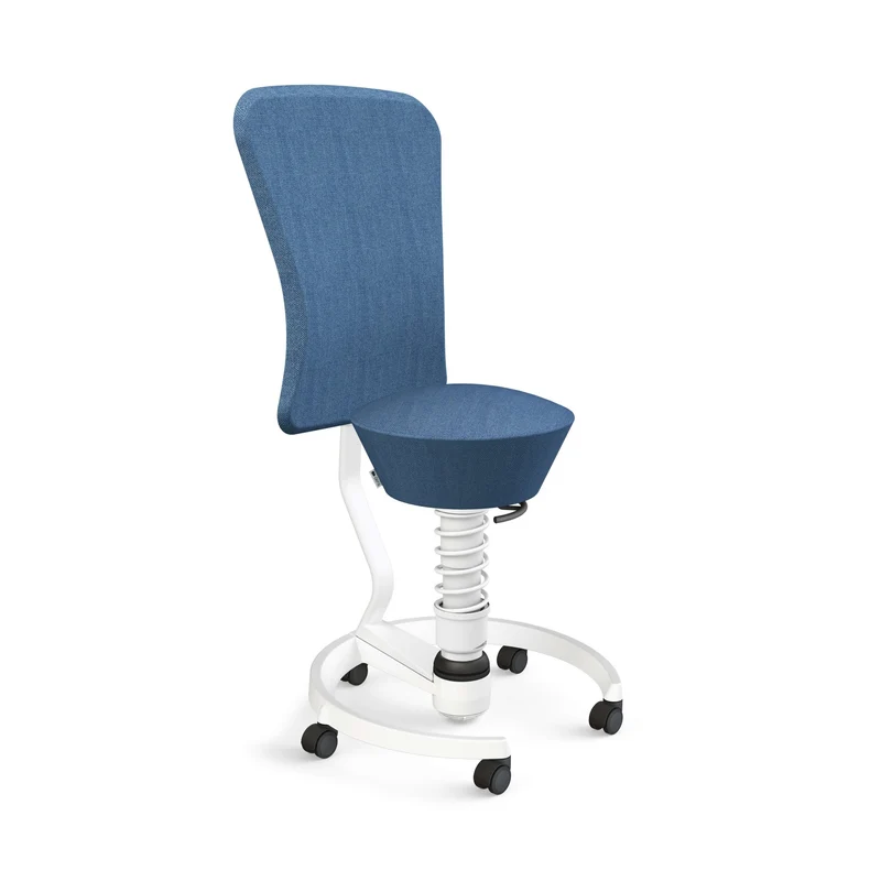 Aeris Swopper with Backrest: Castors, White