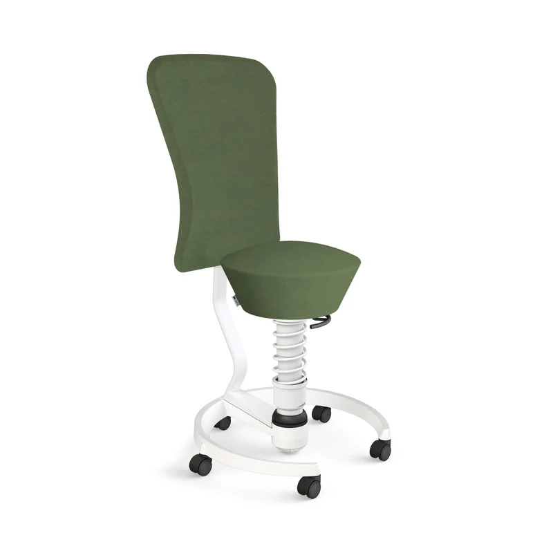 Aeris Swopper with Backrest: Castors, White