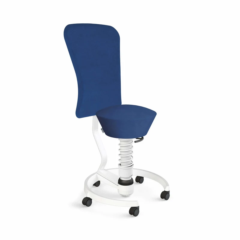 Aeris Swopper with Backrest: Castors, White