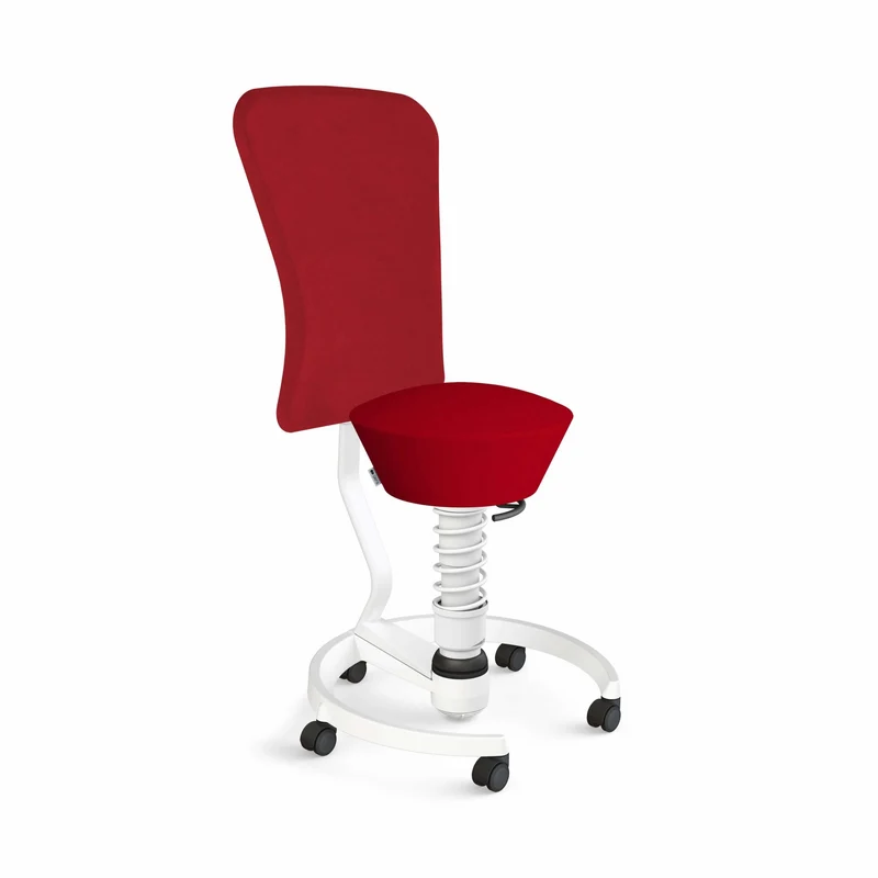 Aeris Swopper with Backrest: Castors, White