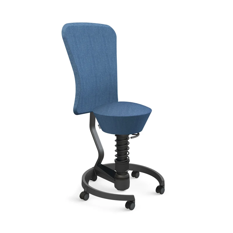 Aeris Swopper with Backrest: Castors, Black
