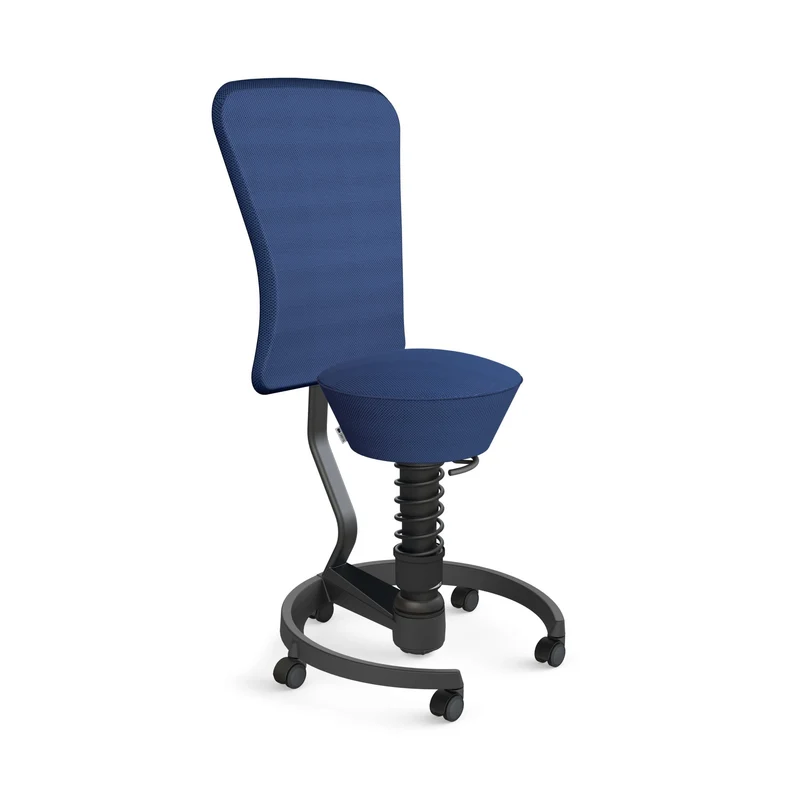 Aeris Swopper with Backrest: Castors, Black