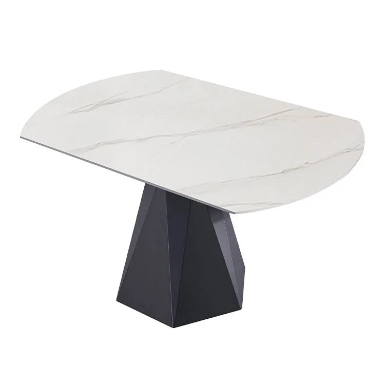 Moderner Esstisch aus Marmor – rund mit vergoldetem Edelstahlgestell 86/130 x 76 cm