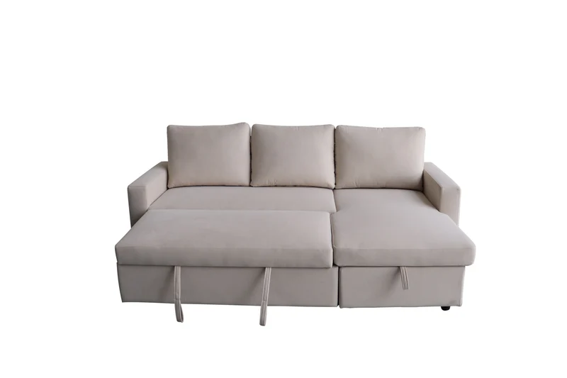 Ecksofa mit Schlaffunktion & Stauraum – 215 x 127 x 90 cm