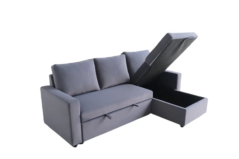 Ecksofa mit Schlaffunktion & Stauraum – 215 x 127 x 90 cm
