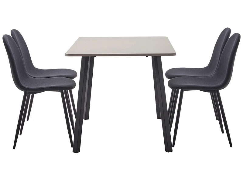 Essgruppe Set 5 Tlg. Inkl. Tisch weiß/schwarz 120x80cm