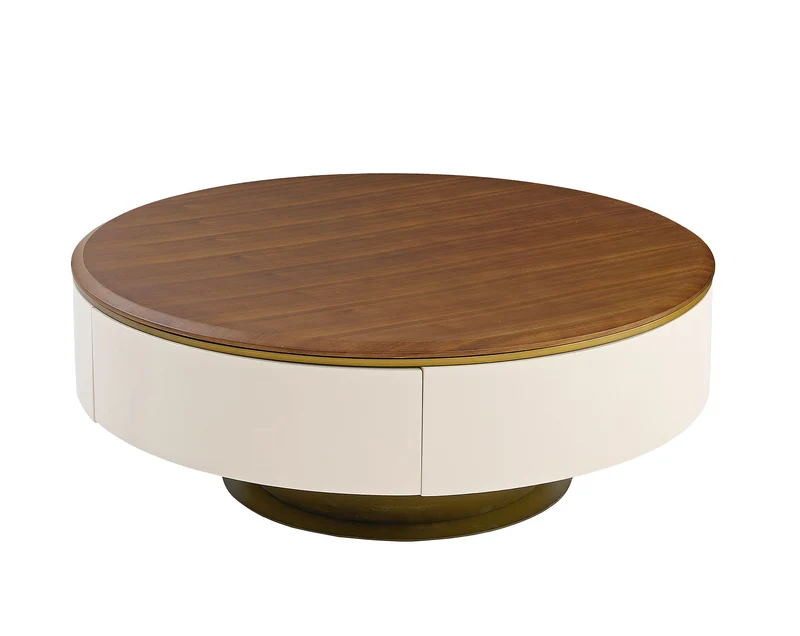 Edles Couchtisch Set 2er Set mit Braun Holz Design 90x35cm