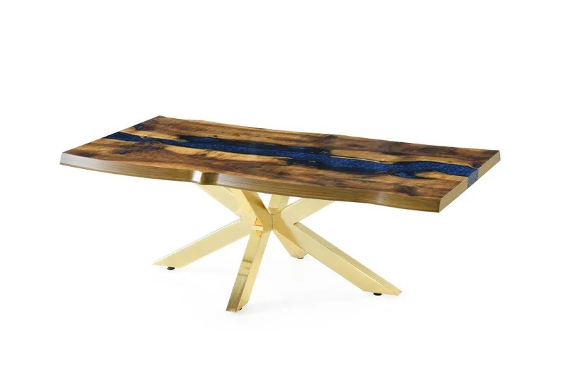 Designer Kaffeetisch aus edlen Epoxid Kunstharz Design (1-Tisch), Epoxid Design 70x130x45 - 100x100x45