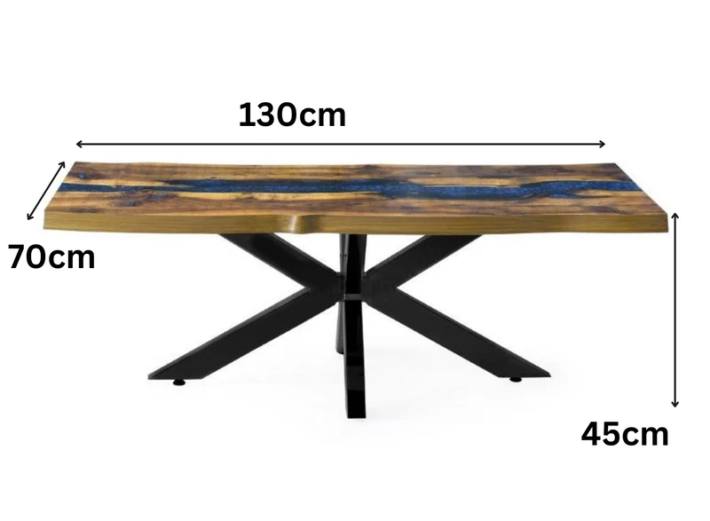 Designer Kaffeetisch aus edlen Epoxid Kunstharz Design (1-Tisch), Epoxid Design 70x130x45 - 100x100x45