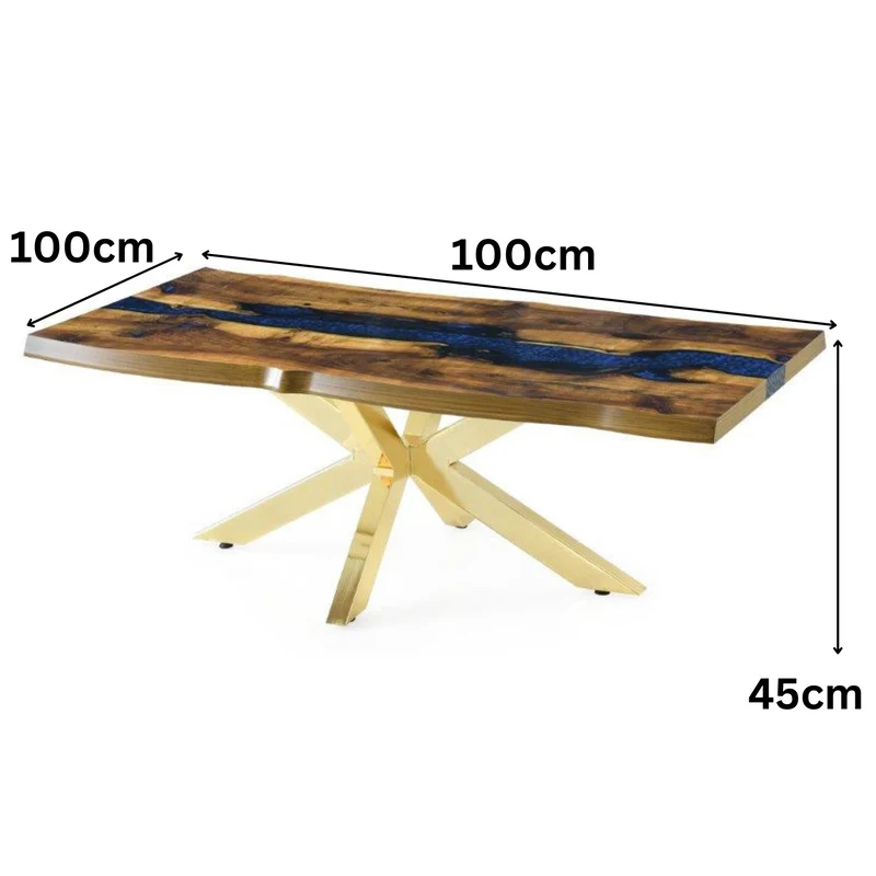 Designer Kaffeetisch aus edlen Epoxid Kunstharz Design (1-Tisch), Epoxid Design 70x130x45 - 100x100x45