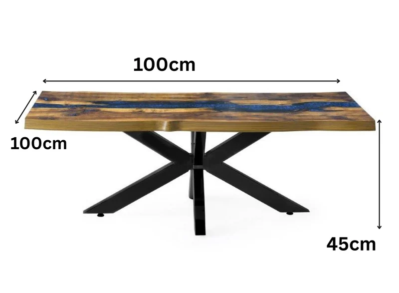 Designer Kaffeetisch aus edlen Epoxid Kunstharz Design (1-Tisch), Epoxid Design 70x130x45 - 100x100x45