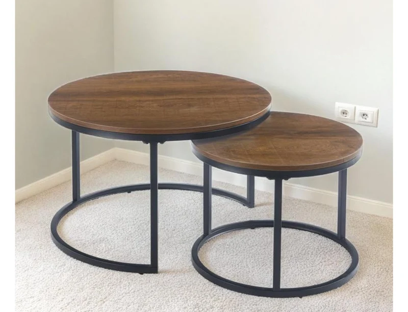 Beistelltisch Couchtisch Holz Optik Kaffeetisch Set 2er Set