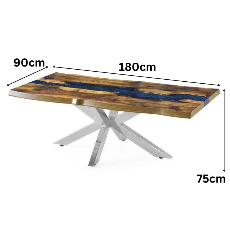 Esstisch Wohnzimmertisch im edlen Epoxid Kunstharz Design (1-Tisch), Epoxid Design 180x90x75 - 200x100x75 cm