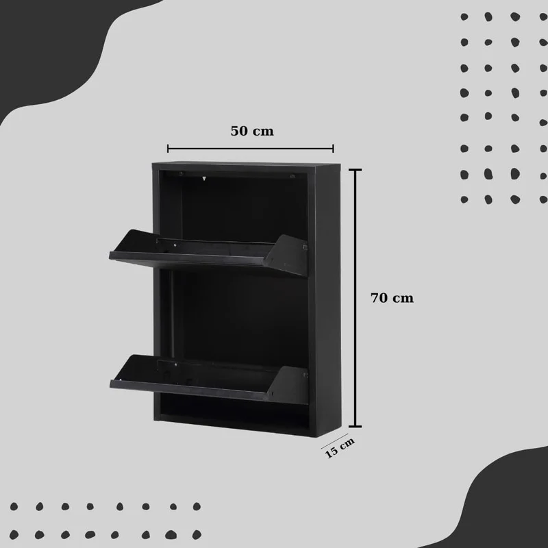 Schuhschrank Metall 2 Klappen Schuhkipper Schuhregal glanz schmal platzsparen