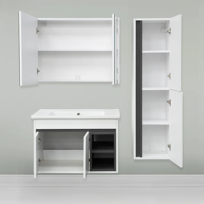 Badmöbel-Set (Komplett-Set, 4-5 St), inkl. Keramik Waschbecken, vormontiert