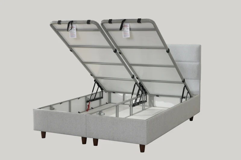Hypersoft FABRIC weiß Boxspringbett Stauraum Set 3 teilig 90x200 - 180x200