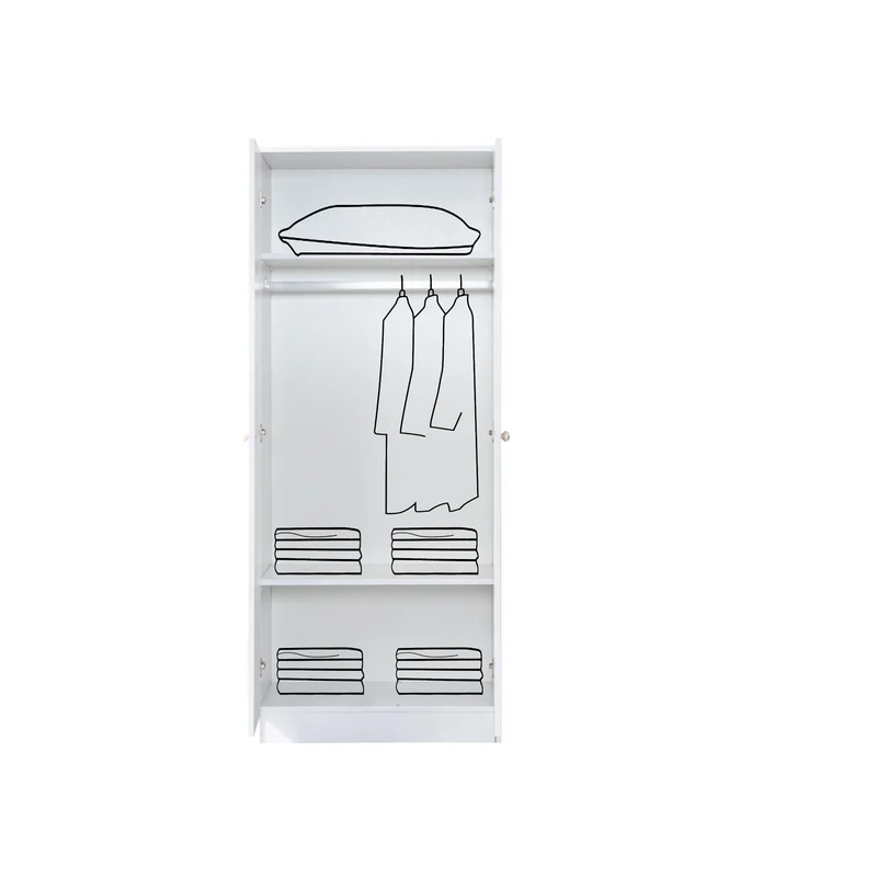 Kleiderschrank Drehtürschrank weiß TRIPO Set 2 Türen