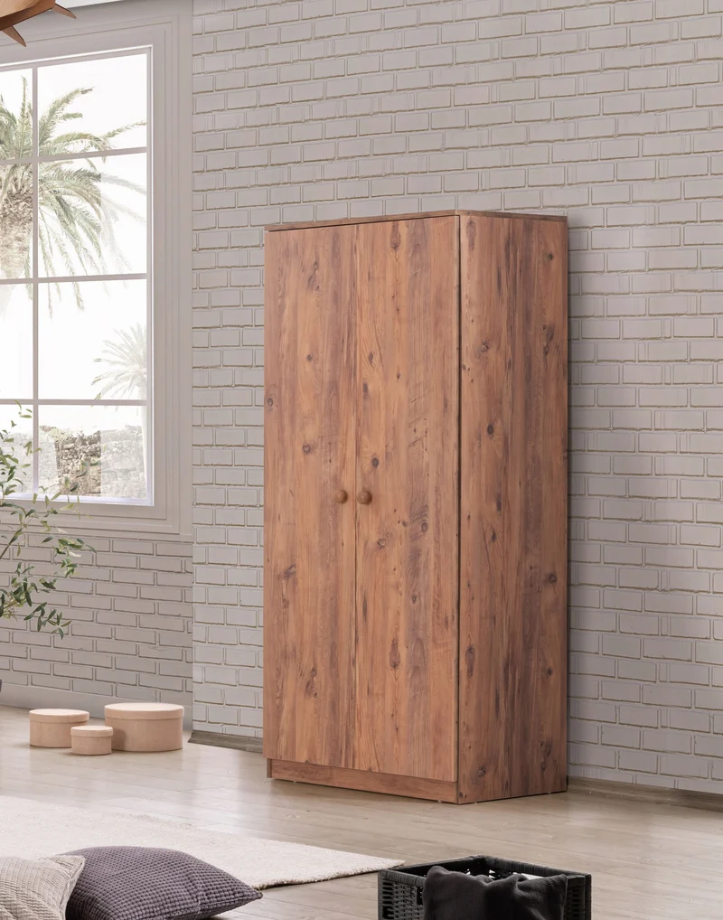 Kleiderschrank Drehtürschrank Walnuss TRIPO Set 2 Türen