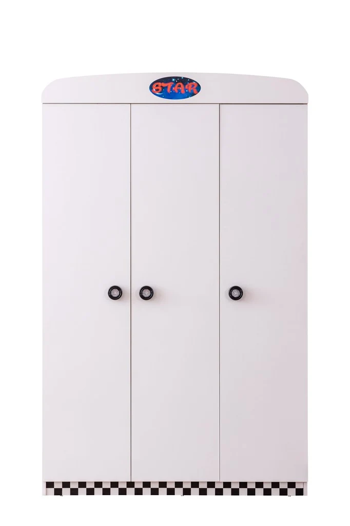 Drehtürenschrank Kleiderschrank für Kinder STAR Collection 3D weiß