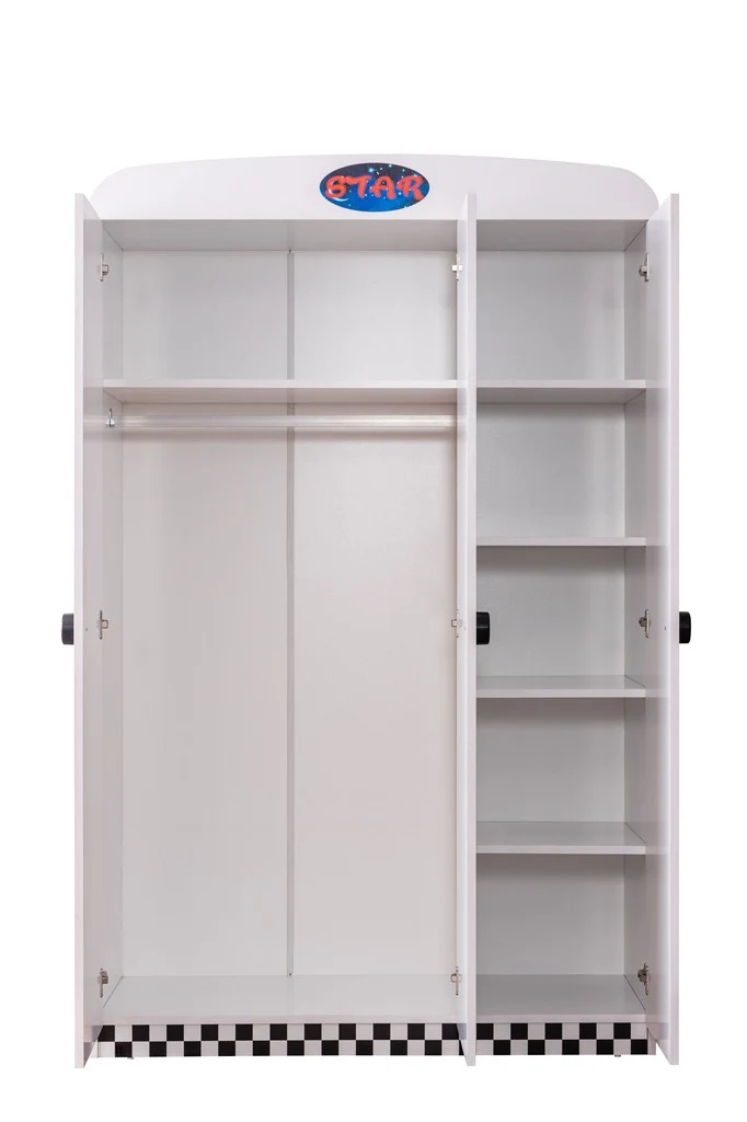 Drehtürenschrank Kleiderschrank für Kinder STAR Collection 3D weiß