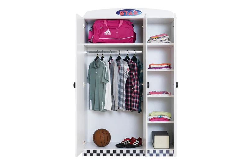 Drehtürenschrank Kleiderschrank für Kinder STAR Collection 3D weiß